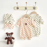 [66-90cm] ボンネット付きドット オールインワン - Image 6