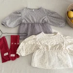 [80-130cm] 花柄 レース トップス - Image 12