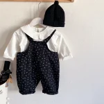 [66-90cm] 小花柄 サロペットORインナーシャツ