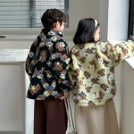 [90-150cm] 花柄 ボア アウター - Image 10