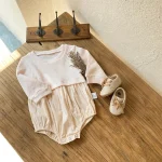 [66-90cm] ワッフル ロンパース - Image 10