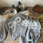 [73-100cm]トップス or パンツ or セットアップ リボン ルーズ 着心地良い - Image 9