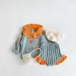 [66-100cm]フリル襟 刺繡 セットアップ - Image 5