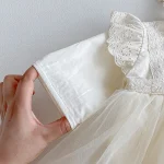 [66-90cm] 肩フリル レース ロンパース - Image 2