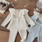 [73-100cm] フリル カラー トップス&スカート パンツ 2点セット - Image 7