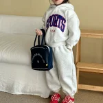 [80-150cm] 英字プリント ボア付き セットアップ - Image 21