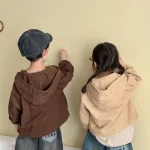 [80-150cm] フード付き ポケット付き アウター - Image 5