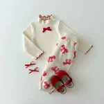 [73-120cm]リボン フリル インナー シャツ - Image 4