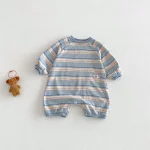 [66-90cm]ロンパース オールインワン ボーダー ベビー服 - Image 9