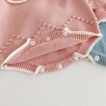 [66-100cm] フリル襟 ニット ロンパース - Image 14