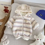 [66-90cm] 熊柄 オールインワン - Image 3