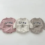 [66-90cm]熊柄 ロンパース - Image 12