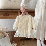 [73-100cm]ワンピース or シャツ フラワー レース 可愛い 子供服 - Image 3