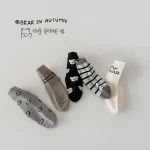 [GOODS]レトロスマイル 熊柄 ソックス 5足セット - Image 13