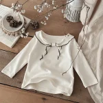 [73-100cm] リボンor肩フリル トップス - Image 5