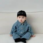 [66-90cm]ポケット付きデニム オールインワン - Image 3