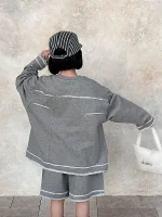 [90-150cm] ボーダー カジュアル セットアップ - Image 11