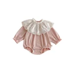 [66-100cm]ロンパース レース襟 可愛い 肌触り良い ベビー服 - Image 2