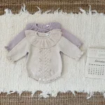 [66-90cm]韓国風 フリル花柄 ロンパース - Image 6