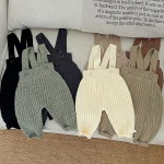 [66-100cm] シンプルリブ サロペット - Image 9