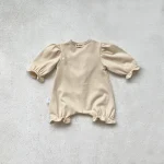 [66-90cm]パフスリーブノーカラー ロンパース - Image 10