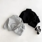 [73-120cm] 英字柄 ボア セットアップ - Image 7