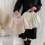 [66-90cm] 花柄 刺しゅう ロンパース - Image 12