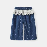 [73-120cm]デニム パンツ フリル ドット カジュアル ボトムス - Image 4