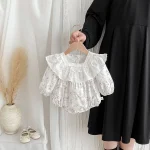 [66-90cm] フリル襟 チェックOR花柄 ロンパース - Image 8