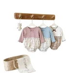 [66-90cm]ロンパース リボン花柄 可愛い おしゃれ