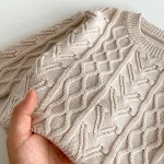 [80-130cm] クールネック ゲーブル編み セーター - Image 7