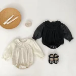 [66-90cm] ノーカラーコーデュロイ ロンパース - Image 18