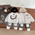 [66-100cm] ボーダー ボア パンツ