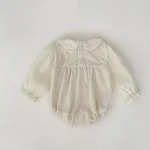 [66-90cm] ノーカラーコーデュロイ ロンパース - Image 12