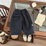 [73-110cm] コーデュロイボア ボトムス or犬柄 シャツ - Image 2