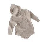 [66-90cm] フーディシンプル ロンパース - Image 11