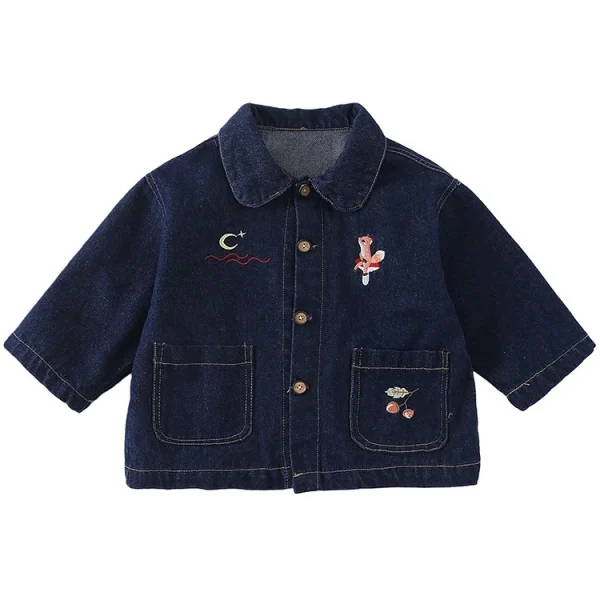 [80-150cm]デニム アウター ポケット付き カジュアル 人気
