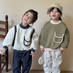 [80-150cm] ポケット付き クールネック トップス - Image 4