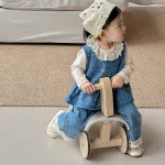 [73-100cm] リボン デニム セットアップ OR トップス - Image 3