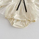 [66-90cm]ロンパース リボン レース襟 定番 肌触り良い ベビー服 - Image 5