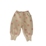 [73-120cm] 熊柄ボア パンツ - Image 3