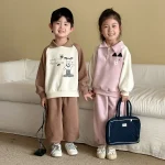 [80-150cm]カラー切り替え カジュアル セットアップ - Image 2