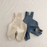 [66-90cm]韓国風 ポケット付き サロペット - Image 6