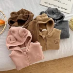 [73-120cm] 熊耳フード付き アウター - Image 7