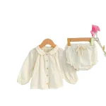 [66-100cm]セットアップ 丸襟 刺繍 可愛い ベビー服 - Image 2