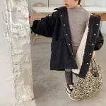 [80-150cm] 韓国風 暖かい フート付き ロングコート - Image 15