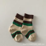 [GOODS] カラー切り替え ボーダー ソックス - Image 2