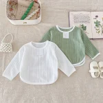 [66-100cm] ボタン シンプル トップス - Image 2