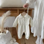 [66-100cm] ポロ ゲーブル編み オールインワン