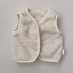 [66-90cm] 帽子付き ボア ベスト - Image 3